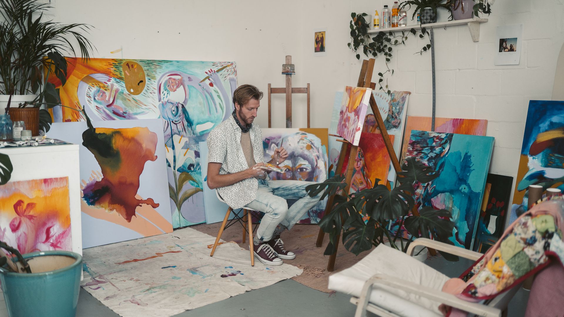 Artist studio and artwork