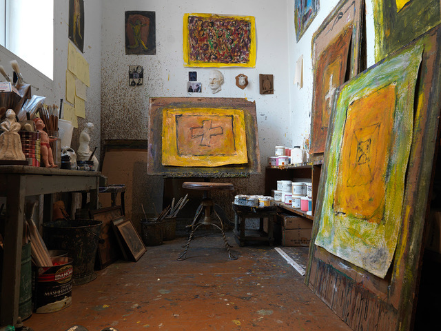 Artist studio and artwork