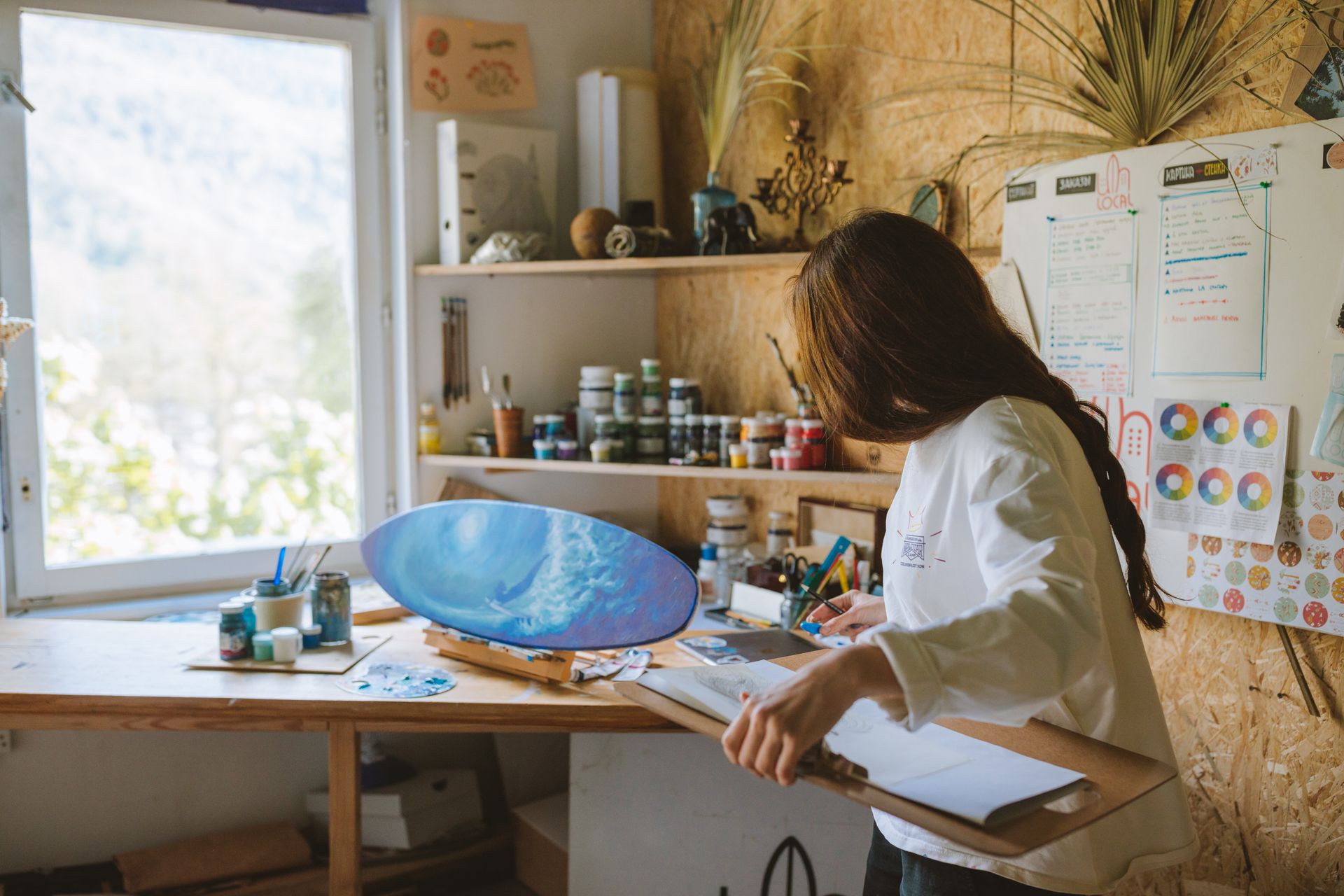 Artist studio and artwork